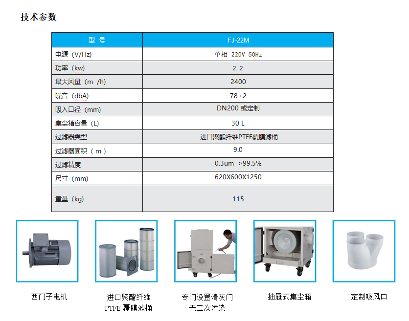 FJ-22M工業集塵器技術參數
